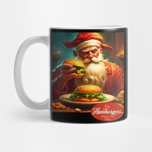 Vintage Santa Claus with Hamburger Mug